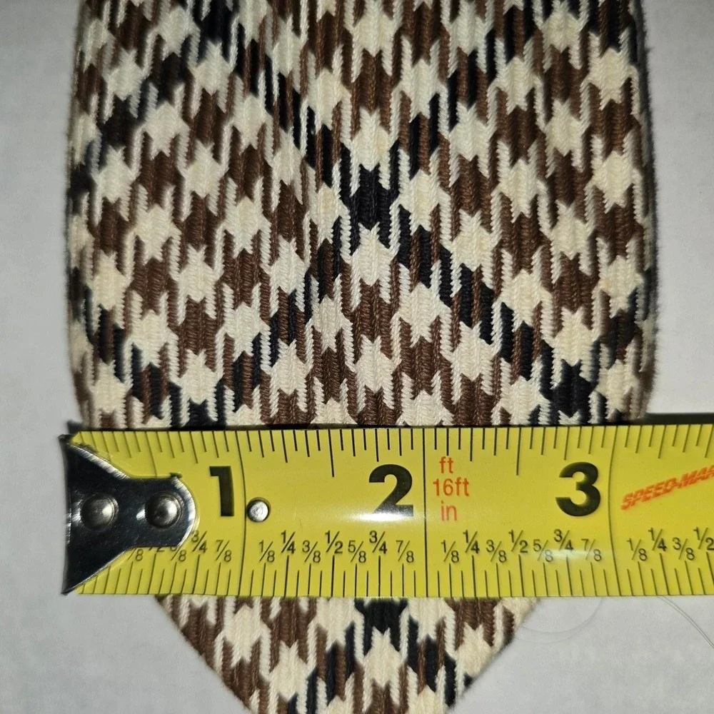 VINTAGE‎ Multi-browns & Cream Colored Checkered Men's Tie